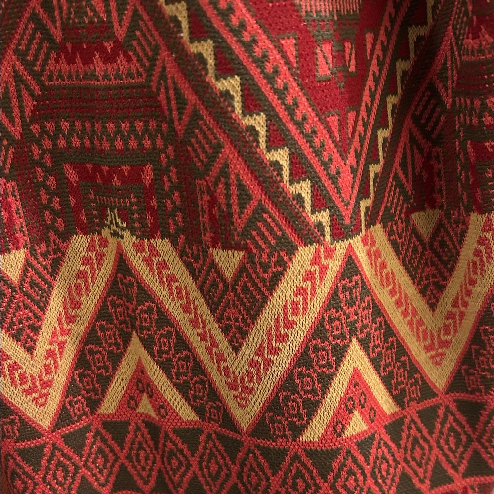 Ruby Rd. Red and Brown Patterned Cardigan - Picture 3 of 3
